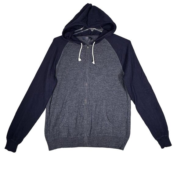 J Crew Sweater‎ Mens XL Blue Zip Up Hoodie Classic Preppy Normcore Classiccore - Picture 2 of 9